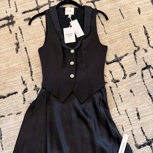Reformation Elaya Silk Dress, Black, XS, Brand New, Never Worn with Tags